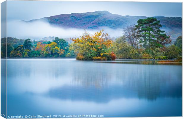 Autumn on Rydal Water, Lake District, Cumbria Canvas Print by Colin Shepherd