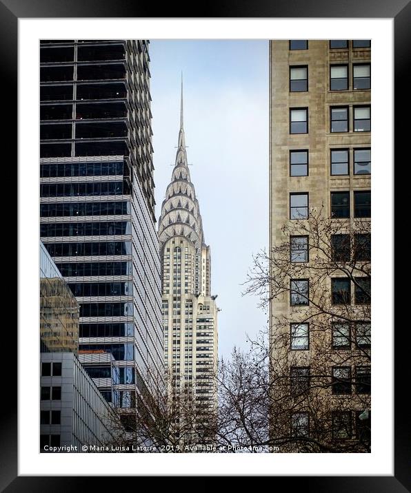 Chrysler Building, Manhattan, US Framed Mounted Print by Maria Luisa Latorre