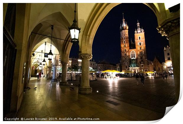 Krakow, Main Square Print by Lauren Bywater