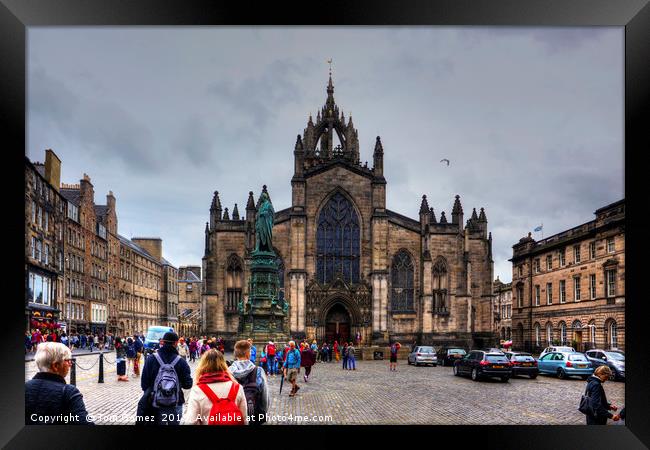 St Giles on the Royal Mile Framed Print by Tom Gomez