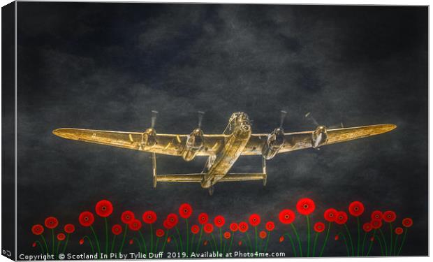 Lest We Forget -Flight of The Lancaster Canvas Print by Tylie Duff Photo Art