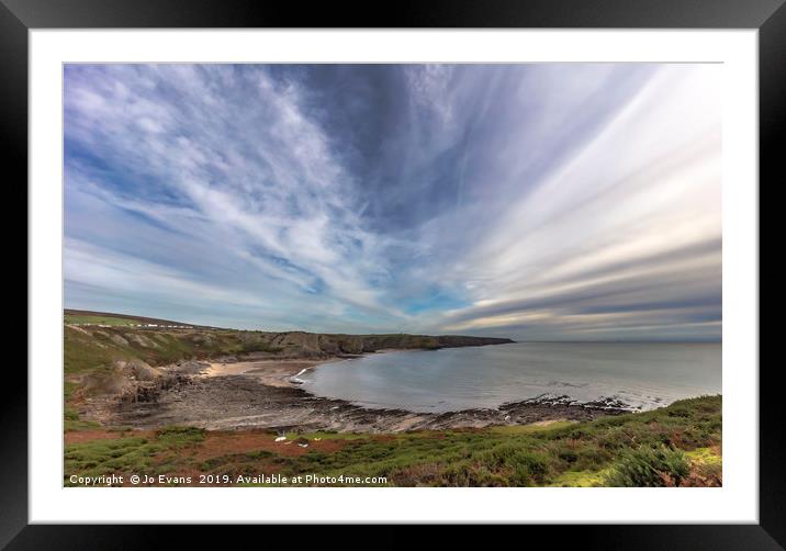 Clouds over Fall Bay, Gower Framed Mounted Print by Jo Evans