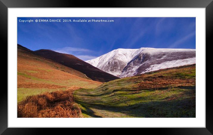 Skiddaw in Winter Framed Mounted Print by EMMA DANCE PHOTOGRAPHY