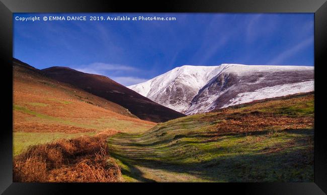 Skiddaw in Winter Framed Print by EMMA DANCE PHOTOGRAPHY
