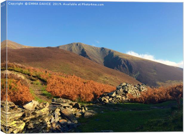 Skiddaw in the Autumn Canvas Print by EMMA DANCE PHOTOGRAPHY