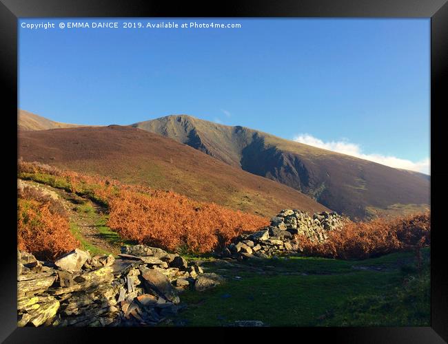 Skiddaw in the Autumn Framed Print by EMMA DANCE PHOTOGRAPHY