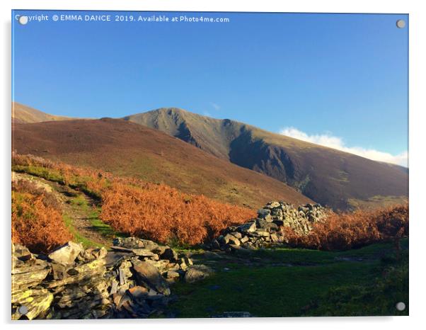 Skiddaw in the Autumn Acrylic by EMMA DANCE PHOTOGRAPHY