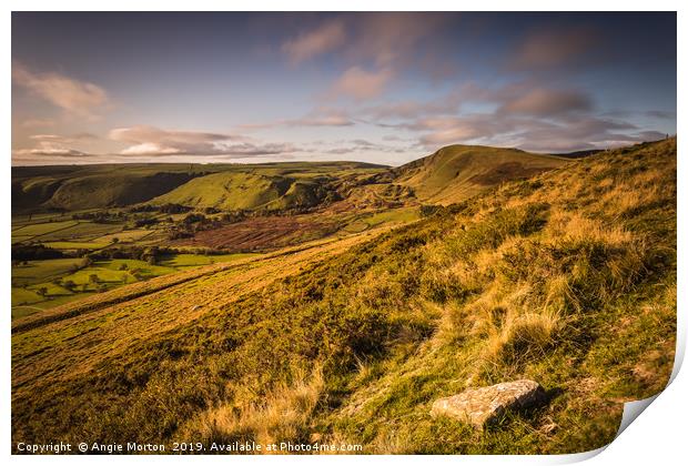 Golden Hour Mam Tor Print by Angie Morton