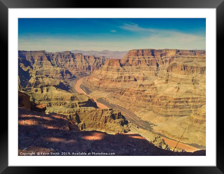 Grand Canyon and Colorado River Framed Mounted Print by Kevin Smith