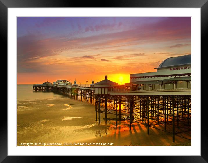 Blackpool North Pier Sunset Framed Mounted Print by Philip Openshaw