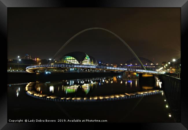 Gateshead Millennium Bridge Newcastle Framed Print by Lady Debra Bowers L.R.P.S