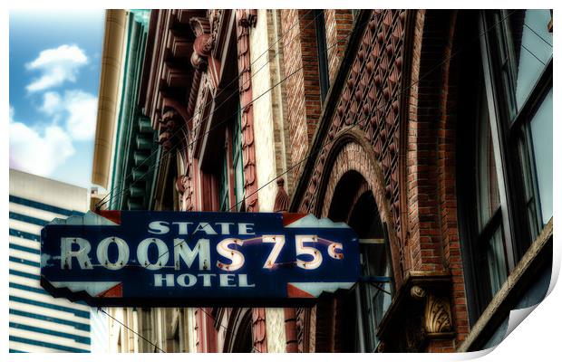 State Hotel Rooms 75 Cents Print by Darryl Brooks