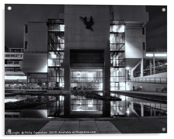 Roger Stevens Building Illuminated Acrylic by Philip Openshaw