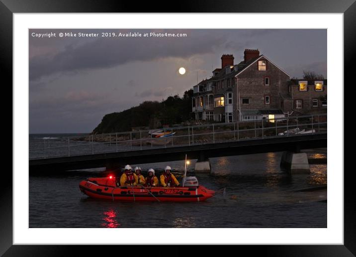 Swanage Inshore Lifeboat Framed Mounted Print by Mike Streeter