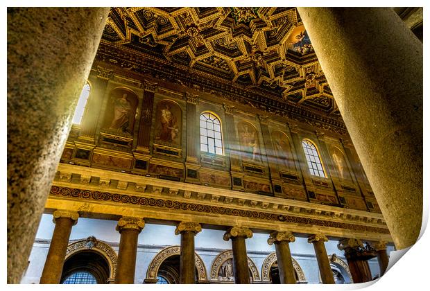 Rays of light Basilica of Santa Maria  Print by Naylor's Photography