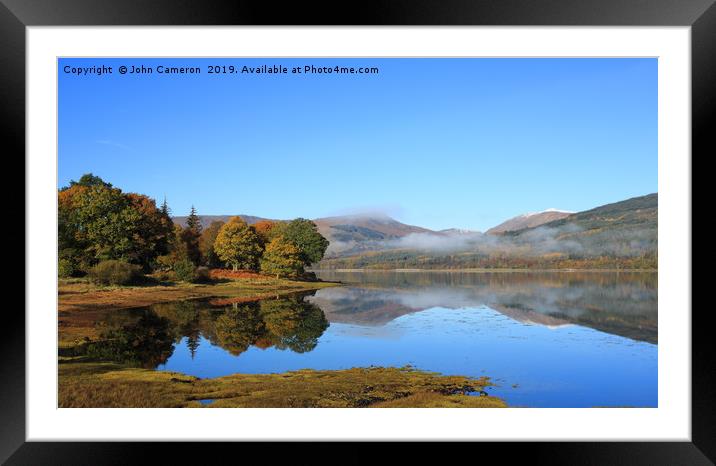 Loch Eil in Autumn. Framed Mounted Print by John Cameron
