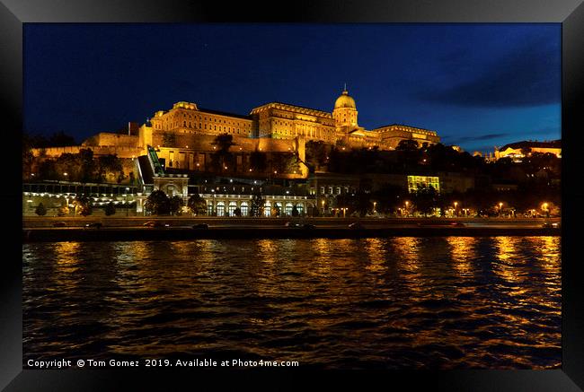 Buda Castle at Night Framed Print by Tom Gomez