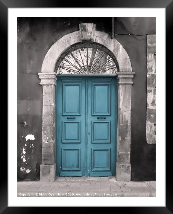 Blue Ottoman Doorway Framed Mounted Print by Philip Openshaw