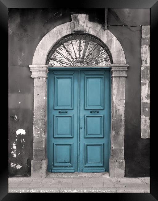 Blue Ottoman Doorway Framed Print by Philip Openshaw