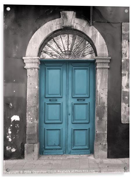 Blue Ottoman Doorway Acrylic by Philip Openshaw