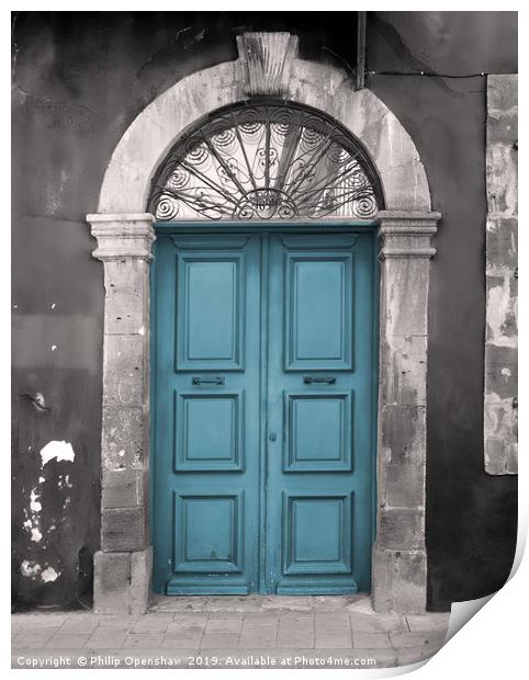Blue Ottoman Doorway Print by Philip Openshaw
