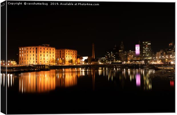 Liverpool At Night - The Salthouse Dock Canvas Print by rawshutterbug 
