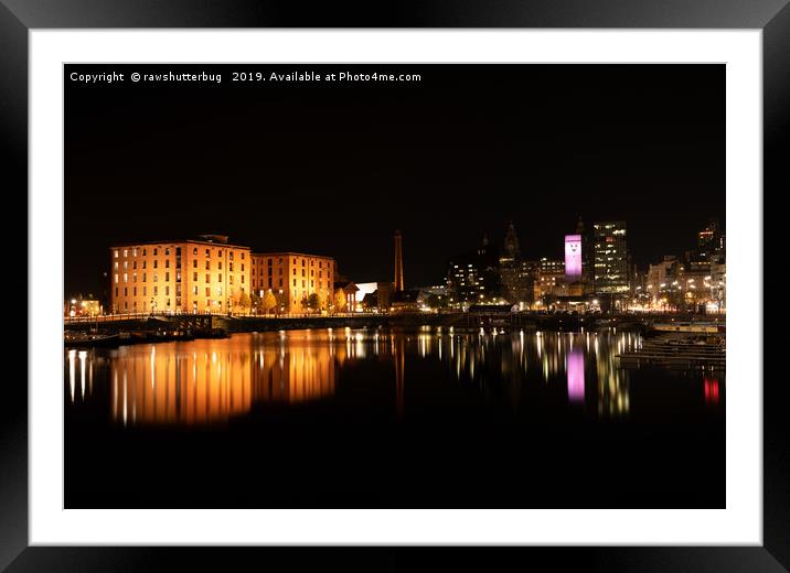 Liverpool At Night - The Salthouse Dock Framed Mounted Print by rawshutterbug 