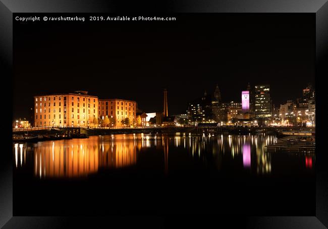 Liverpool At Night - The Salthouse Dock Framed Print by rawshutterbug 
