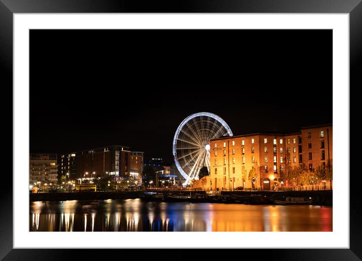 Liverpool Albert Dock Big Wheel Framed Mounted Print by rawshutterbug 