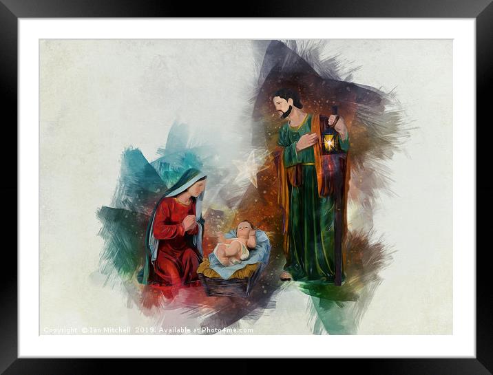 Jesus Is Born Framed Mounted Print by Ian Mitchell