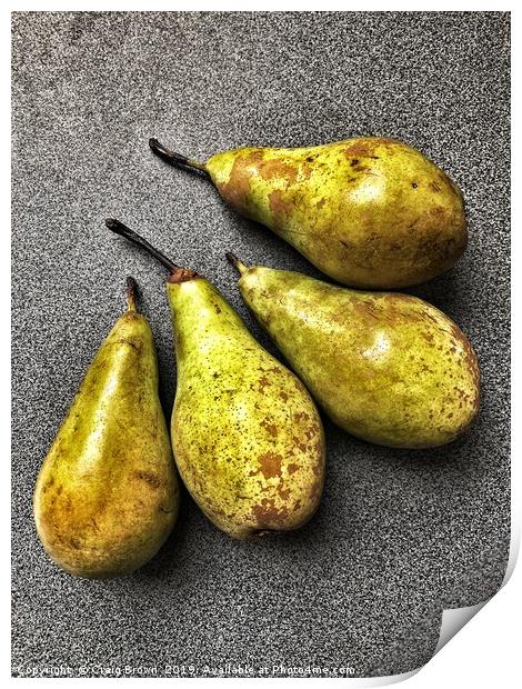 Ripe Pears Still life Print by Craig Brown