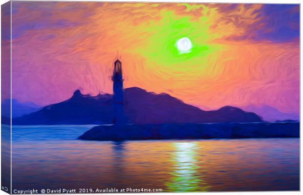 Bodrum Lighthouse Impressionism  Canvas Print by David Pyatt