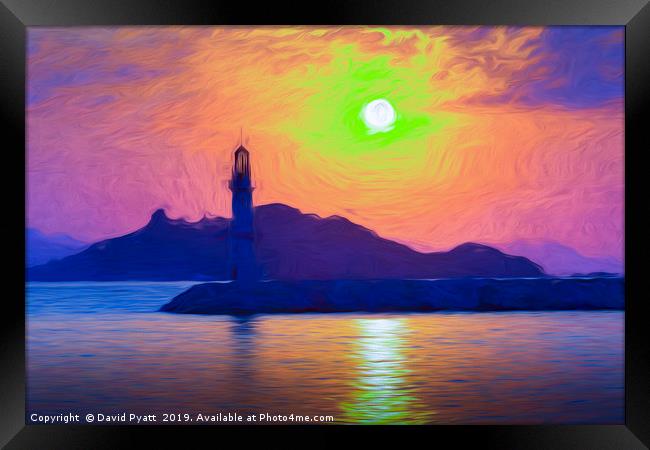 Bodrum Lighthouse Impressionism  Framed Print by David Pyatt