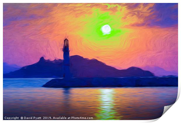 Bodrum Lighthouse Impressionism  Print by David Pyatt