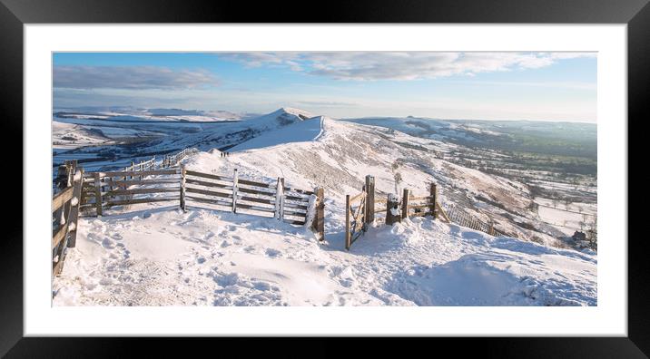 snowy mam tor Framed Mounted Print by Jason Thompson