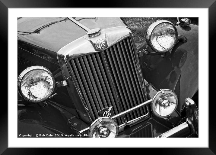 Classic MG Type T Sports Car Framed Mounted Print by Rob Cole
