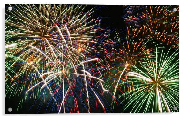 Swansea's 50th anniversary firework display Acrylic by Leighton Collins