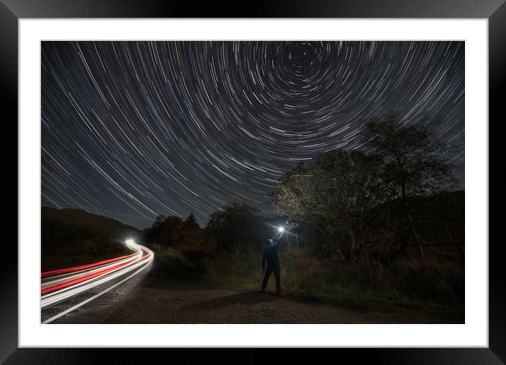 Whistlefield Hill Star Trail Framed Mounted Print by Ronnie Reffin