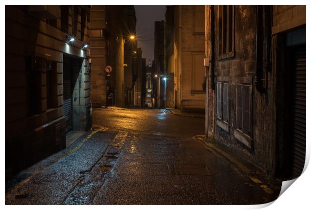 Alley In The Rain Print by Ronnie Reffin