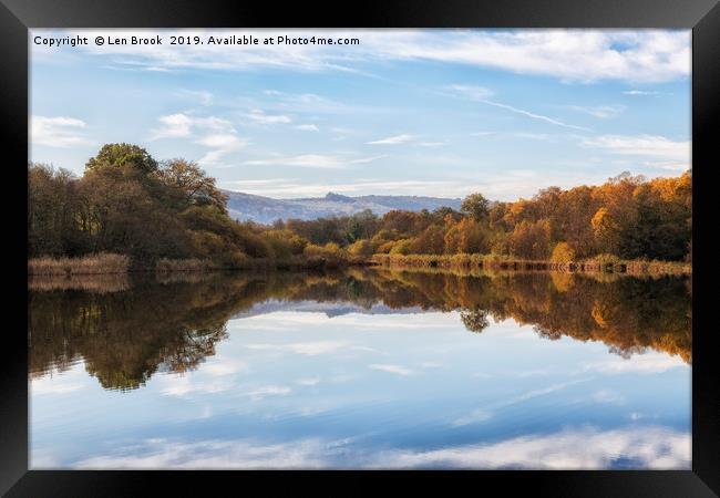 Burton Mill Pond Framed Print by Len Brook