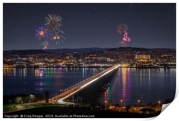 Dundee City Fireworks - Guy Fawkes Print by Craig Doogan