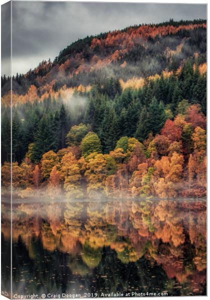 Loch Tummel Autumn Reflections - Pitlochry Canvas Print by Craig Doogan