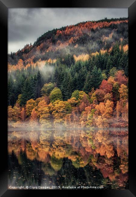Loch Tummel Autumn Reflections - Pitlochry Framed Print by Craig Doogan