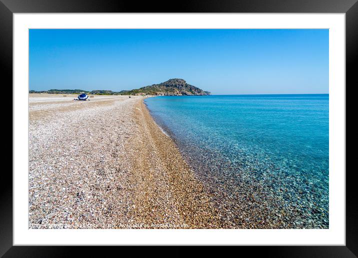 Afandou Beach Rhodes Greece Framed Mounted Print by Ian Woolcock