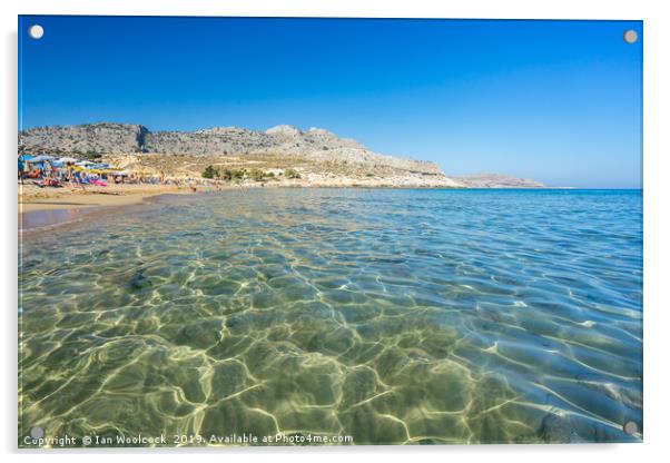 Agathi Beach on the Island of Rhodes Greece Acrylic by Ian Woolcock