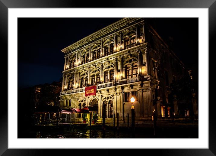 Venice Casino at Night Framed Mounted Print by Darryl Brooks