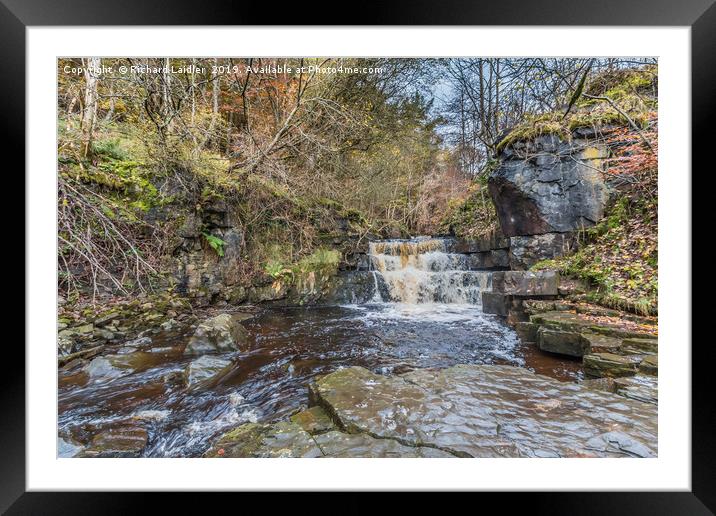 Waterfall on Bow Lee Beck at Bowlees, Teesdale Framed Mounted Print by Richard Laidler