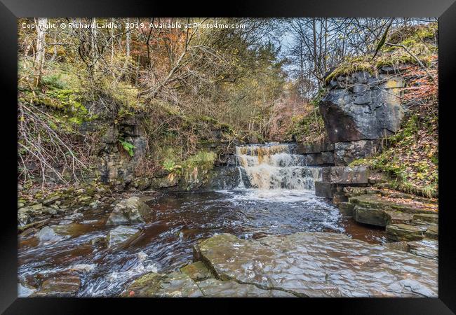 Waterfall on Bow Lee Beck at Bowlees, Teesdale Framed Print by Richard Laidler
