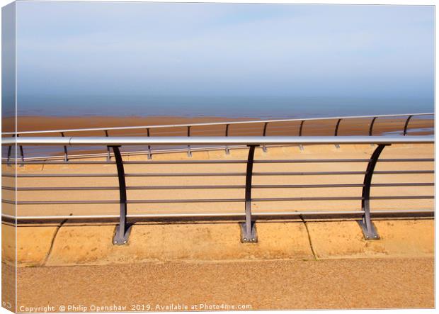 seafront  railings Canvas Print by Philip Openshaw
