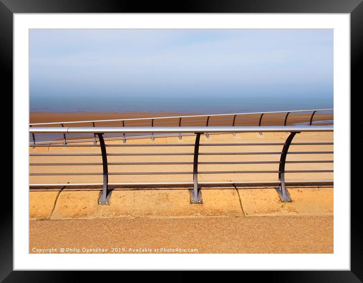seafront  railings Framed Mounted Print by Philip Openshaw